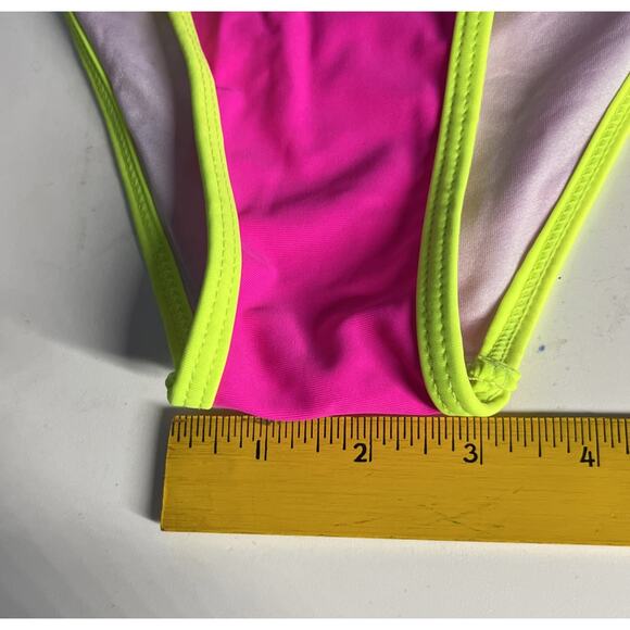 Women's Colorful String Bikini Set Sexy Triangle Two Piece Neon Bikini Size XL - Picture 8 of 11